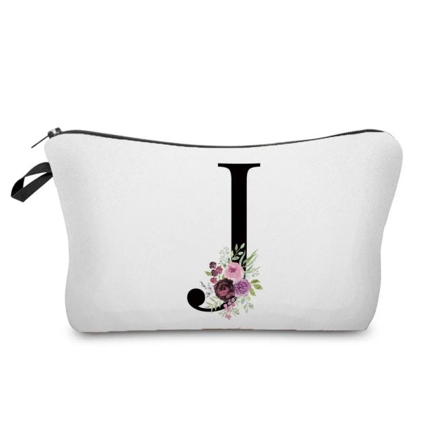 Brudtärna sminkväska Blomma alfabetet printed förvaringsväska Kosmetikväskor för bruden Brudtärna förslag present Vacker damväska hz2467 Flower Bag