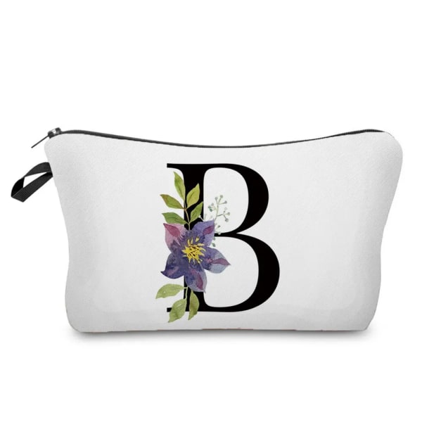 Brudtärna sminkväska Blomma alfabetet printed förvaringsväska Kosmetikväskor för bruden Brudtärna förslag present Vacker damväska hz2459 Flower Bag