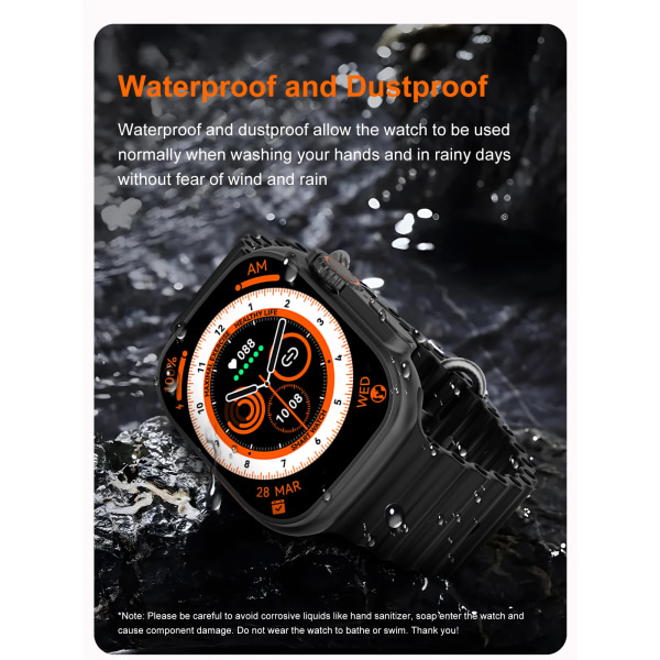 Ultra Smartwatch NFC Bluetooth Call Herr Dam Smart Watch Blood Oxygen Sleep Monitor Titanlegering Case 49mm Series 8 Starlight 1 Alpine(.990)