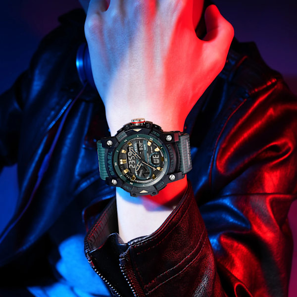 Sportklockor Vattentäta SMAEL Brand Watch Stoppur Alarm Clock 8086 Young Fashion Quartz Armbandsur BLACK-GOLD