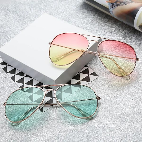 Spegelsolglasögon För kvinnor Retroglasögon Damsolglasögon Metall Points Polit Solglasögon Lunettes femme oculos UV400 Brown multi