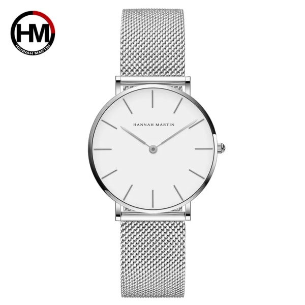 36 mm Nytt grönt ansikte Guld Urtavla Japan Quartz Urtverk Damarmbandsur Rostfritt stål Mesh Ultratunt Vattentät Damklockor CB36-WYY