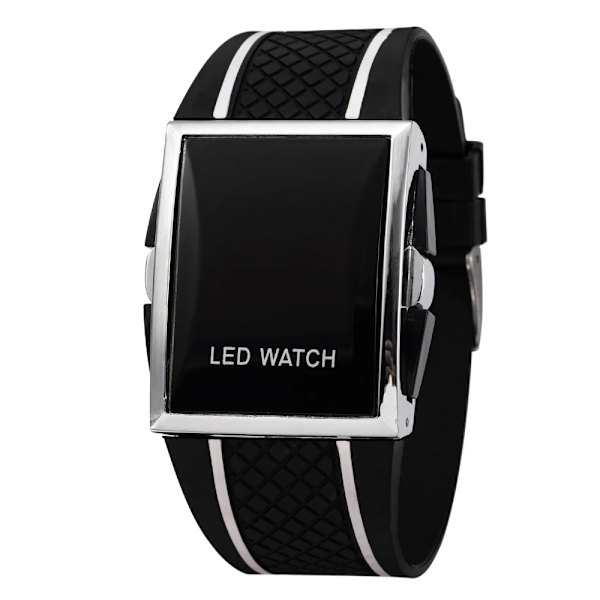 Watch 2021 Mode Digital Armbandsur Sportklockor För Herr Elektronisk klocka Led watch Väckarklocka Zegarek Lover Klockor Black White