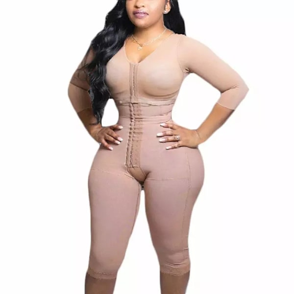Fajas Colombianas Mujer Helkroppsstöd Armkompression Krymp din midja med inbyggd BH BBl Post Op Surgery Supplies Beige XXXL