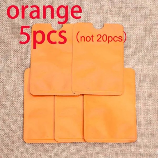 Nyaste Anti Rfid-korthållare NFC-blockerande läsare Lås ID Bankkortshållare Case Metall Case Aluminium 5pcs orange