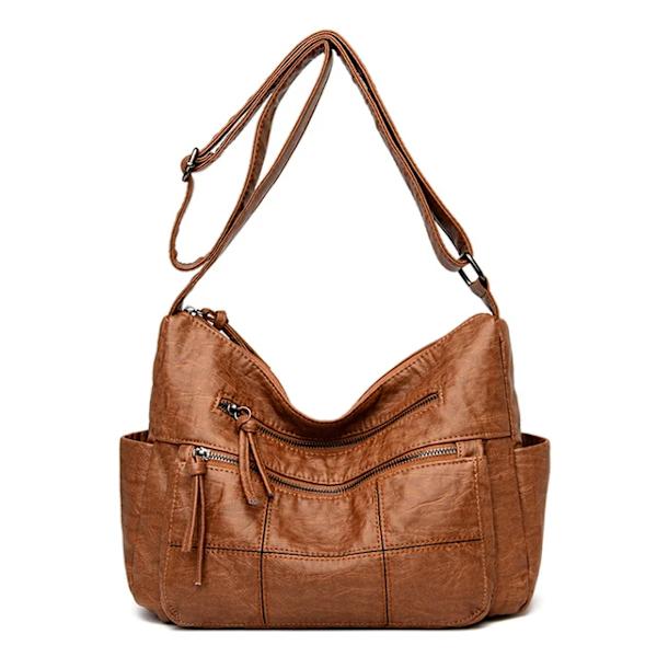 Högkvalitativa lyxiga handväskor i läder Damväskor Designer Crossbody-väskor för kvinnor Nya Bolsa Feminina Sac A Main Style2-Brown