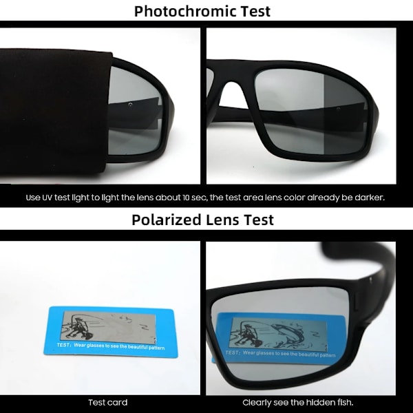 VIVIBEE Män Photochromic Solglasögon Svarta Sportglasögon Kvinnor Färgskiftande Polariserad körning 2022 Missfärgning Solglasögon 2 Black Red As Picture