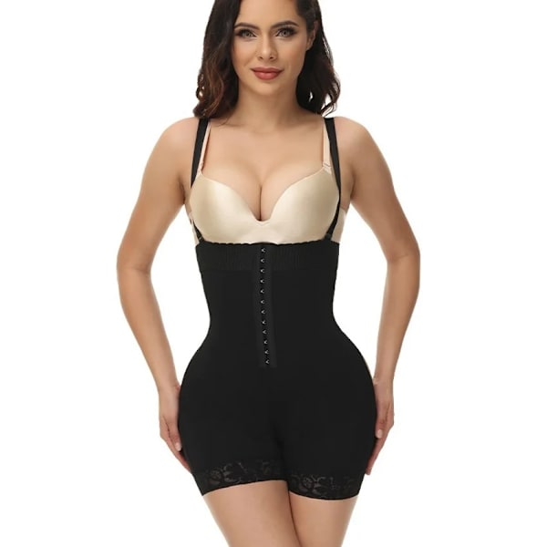Body Binder Shaper Kvinna Bantning Slida Platt Mage Mage Kontroll Rumpa Lyfter Rumpa Höft Skims Body Helkropp Shapewear Black 4XL