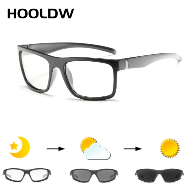 HOOLDW Polarized Photochromic Solglasögon Kameleontglasögon Män Kvinnor Antireflex Körglasögon Solglasögon Byt färg Glasögon B1028