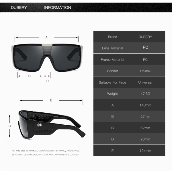 DUBERY Solglasögon Herr Retro Man Goggle Färgglada Solglasögon För Herr Modemärke Lyx Spegel Överdimensionerade solglasögon UV400 C7 D2030