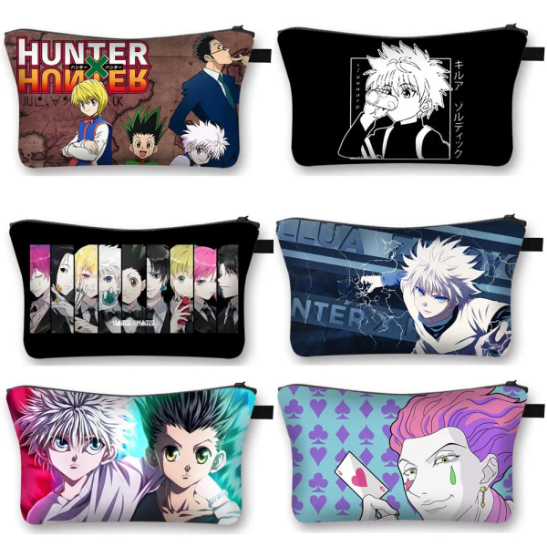 Anime HUNTERxHUNTER Cosmetic Case Hunter X Hunter Dam Sminkväskor HXH Killua Zoldyck Gon Freecss Chrollo Lucilfer Cosmetic Bag shzbhuntercw04