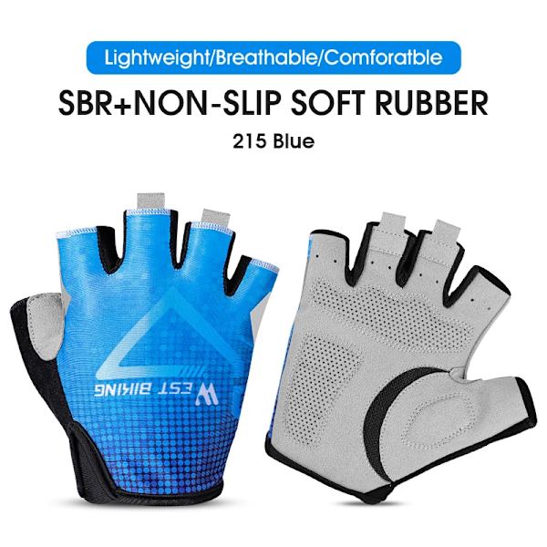 WEST BIKING Half Finger Cykelhandskar Utomhussport MTB Cykelhandskar Pad Andas Cykel Motorcykel Fiske Cykelhandskar 215 BLUE XL