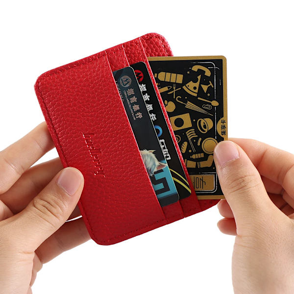 Mode för mäns PU-läder-ID Kreditkortshållare Plånbok Myntväska Business Slim Money Pocket- case Korthållare för flera kort C-grey
