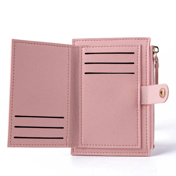 Mini Kvinnor Plånböcker Kortplånböcker Korthållare med flera fack PU Läder Mode Kvinnlig Plånbok Korthållare Plånbok Pink