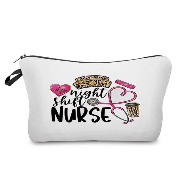 Värmeöverföring Organizer Pennfodral Tecknad Tandläkare Sjuksköterska Print Kosmetiska väskor Mode Kvinnor Designer Sminkväska hz4561 Nurse Bag