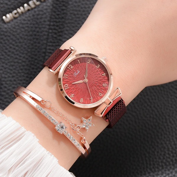 Kvinnor Set Quartz Klockor För Kvinnor Rose Gold Magnetic Watch Dam Rosa Urtavla Watch Kvinna Kvinna Relogio Feminino model B no box