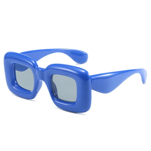 SO&EI Retro Y2K Square Candy Color Dam Solglasögon Skärmar UV400 Modemärke Designer Män Röd Gul Unika solglasögon Blue grey As the picture