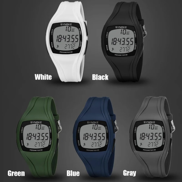 SYNOKE Digital Watch Herr Silikonrem Led Elektronisk Display Lysande Multifunktion Armbandsur Military Reloj Hombre ArmyGreen