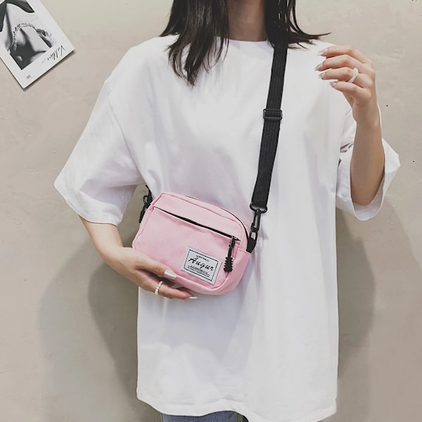 Kvinnmode Manchester Dragkedja Axelväska Crossbody Väska Höst Vinter Flerlagers Liten Mjuk Shopper Bag Billig Kvalitet Handväskor Pink Canvas(.184)