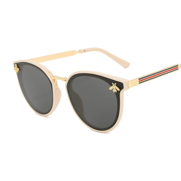 Lyxigt bimode för kvinna Solglasögon Man Square Brand Design Solglasögon Dam Oculos Retro Man Järn Beige