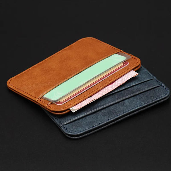 Ny tunn miniplånbok i PU-läder Smal bankkreditkortshållare 5 kortplatser för män Business Small ID- case för man handväska Korthållare 3  10x8cm