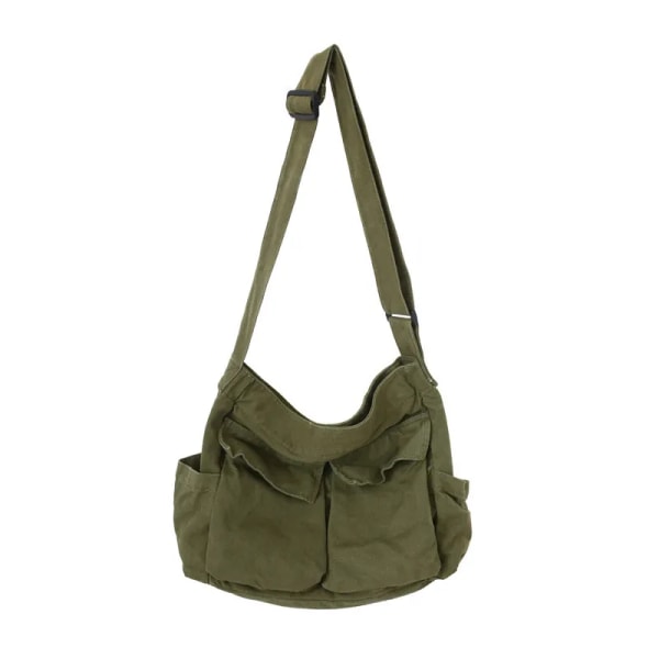 Axelväskor i canvas med stor kapacitet Solid mjuk denim Fritids- eller resväska för kvinnor Mode Fatchels Vinterpaket White 2 Large Capacity Bag