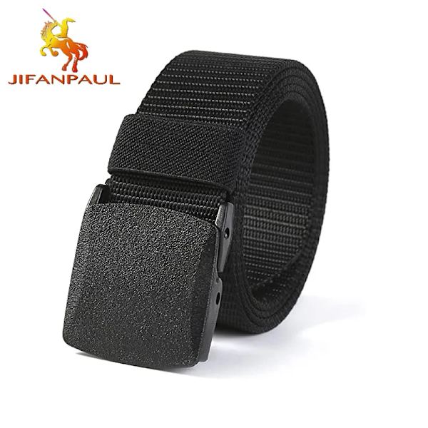 JIFANPAUL Automatiskt spänne Nylon Man Army Taktiskt Bälte Herr Militär midja Canvasbälten Cummerbunds Högkvalitetsrem PLM Khaki 125cm