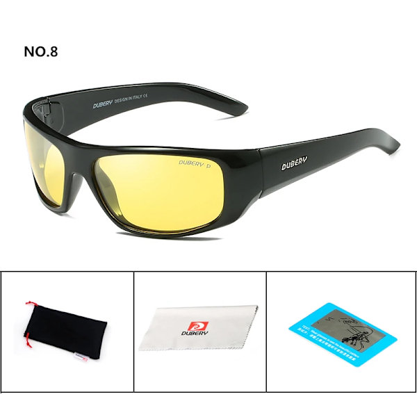 DUBERY Brand Design Herrglasögon Polarized Night Vision Solglasögon Herr Retro Man Solglasögon För Herr UV400 Skärmar 1418 C8 Polarized D1418