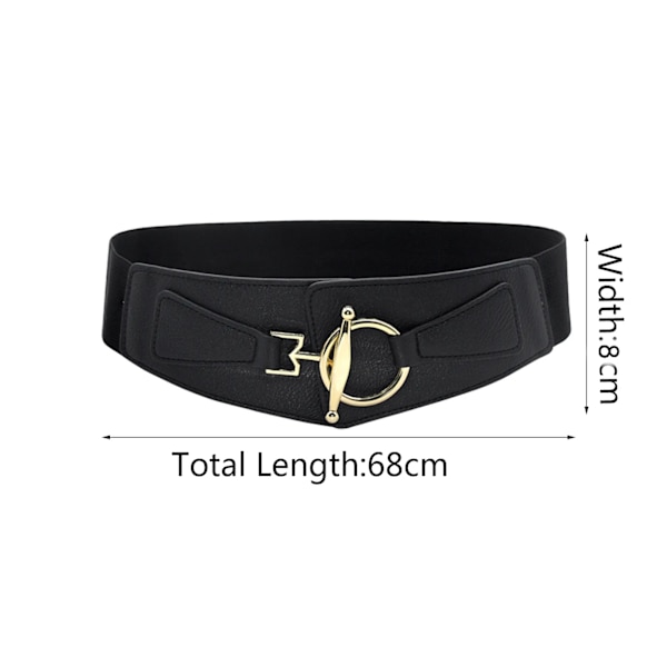 Broderad Svart Dam Bälte Blomma Midjekorsett Vacker Stretch Elastisk Midjeband Bred Korsett PU Läder Midja Smal coffee 69-95cm