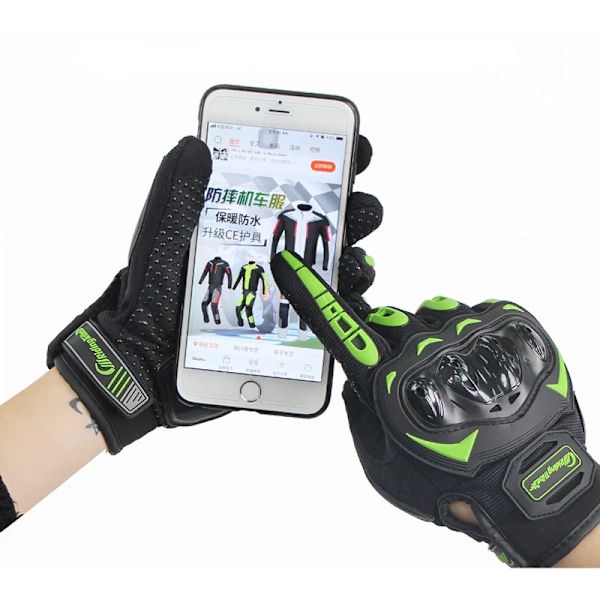 Motorcykel Hel Finger Pekskärm Racinghandskar Motorcykel Andningsbara Mesh Tyg Cykelhandskar Moto Luvas Guantes BLACK M