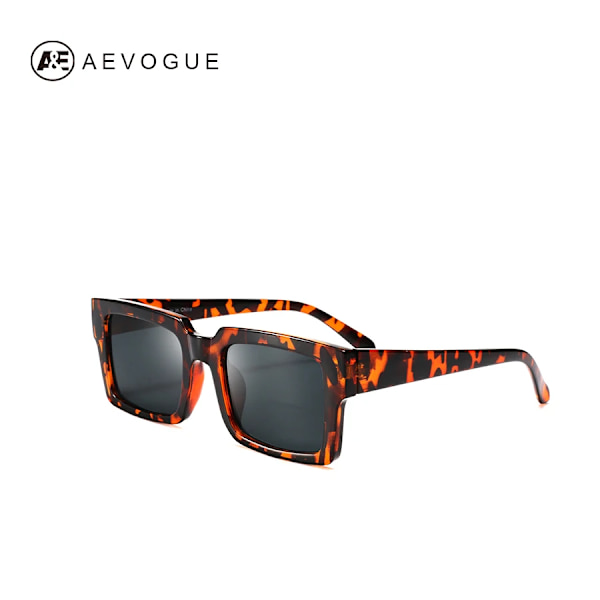 AEVOGUE Solglasögon Dam Rektangelbåge Transparent Brand Designer Retro Solglasögon Unisex fyrkantiga Brun UV400 AE0664 NO3 follow picture