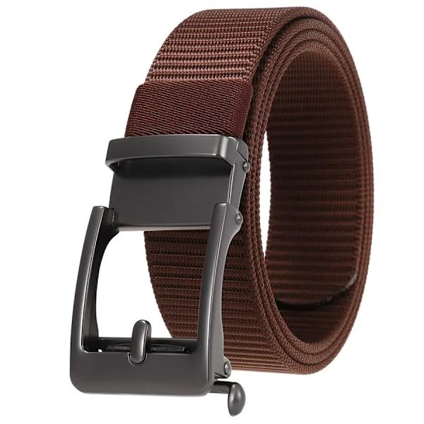 Nylon läderbälte för män Nytt tandlöst bälte med spänne hane midjeband Bredd: 3,5 cm Längd: 120 cm khaki 115CM