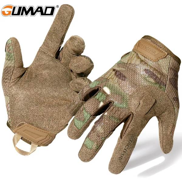 Män Kamouflage Taktisk Helfingerhandskar Airsoft Army Militär Sport Ridning Jakt Fotvandring Cykel Cykling Paintball vantar A9 Multicam L