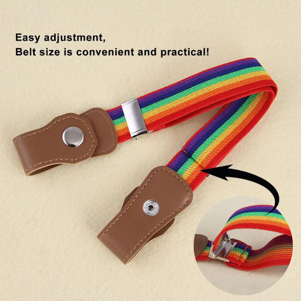 Barns osynliga bälte utan spänne Stretch canvasbälte för pojkar Flickor utan spänne Sömlös justerbar lazy elastisk midjeband A07 childen 1 pc