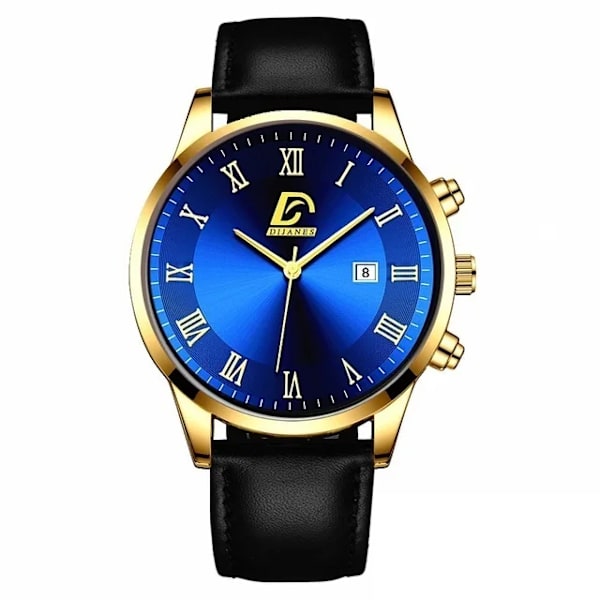 Minimalistiska herrklockor Lyxigt rostfritt stål Mesh -bälte Quartz Watch 2022 Herr Business Casual Sportklocka Leather Gold Blue