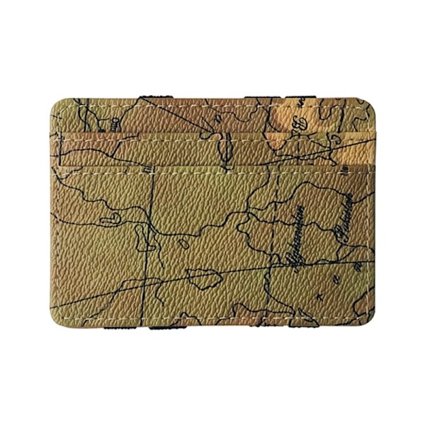 Ultra Slim Camouflage Magic Plånböcker för Kvinnor Män PU Läder Mini ID-kortshållare Myntplånböcker Resor Case Clip Cover Horizontal Brown