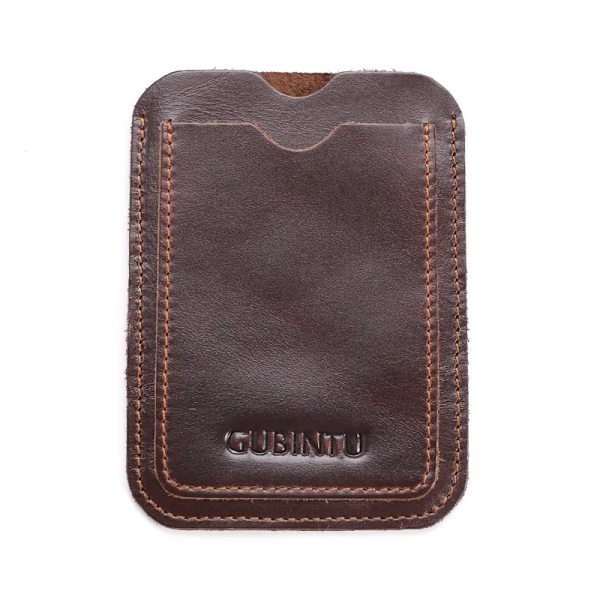 1 st äkta läder smal plånbok Kredit-id-kortshållare Handväska Case för män Modeväska för män Cover Brown