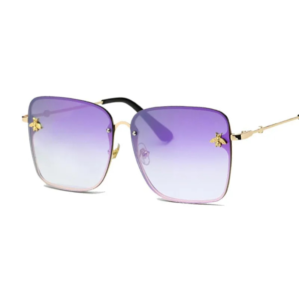Kvinna Lyxmärke Designer Mode Unisex Solglasögon Högkvalitativa Solglasögon Glasögon Damer Kvinnliga Glasögon Purple