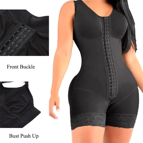 Högkompression Fajas Colombianas Shapewear för daglig post-kirurgisk användning Slimming Sheath Waist trainer Helkroppsformare Korsetter apricot underbust 1 S