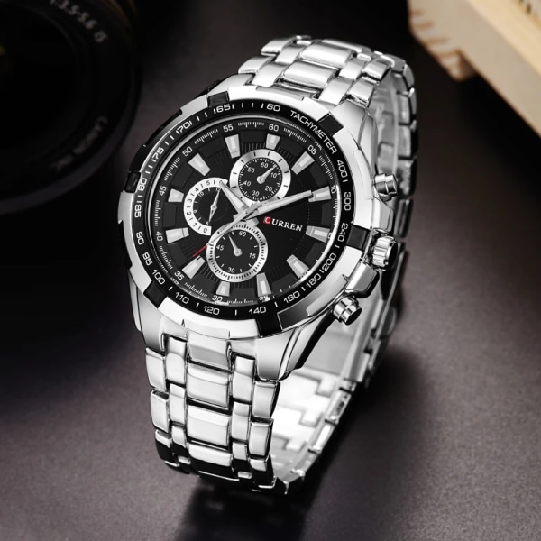 Curren Brand Herr Klockor Lyx Sport Quartz-Watch 30M vattentäta klockor herr helt rostfritt stål Herr Armbandsur relojes 13a
