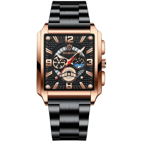 Ny Sport Watch Topp Märke Lyx Rose Guld Watch i rostfritt stål Herr Mode Vattentät Armbandsur Relogio Masculino Black Rose Black