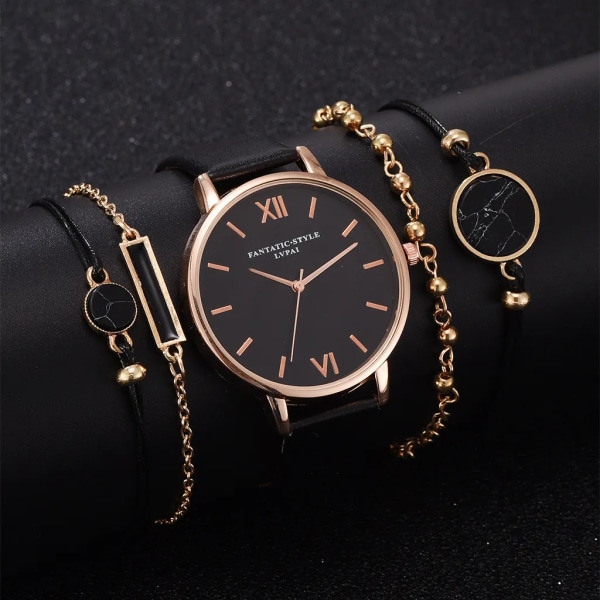 2022 Simple Watch Set Quartz Watch Trend Pu Armband Watch med armband Set Señoras Reloj De Moda Type 7