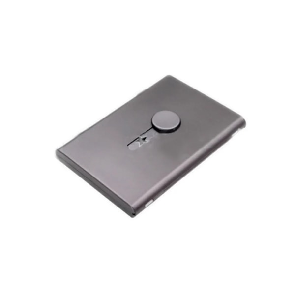 Metall Visitkortshållare Hand Push Card Case Bankkort Medlemspaket Ultra Tunt Visitkort Förpackning Box Organizer A-grey