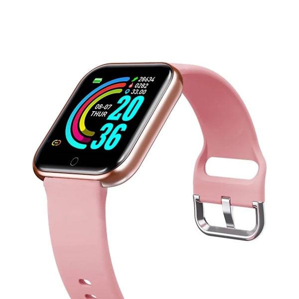 I5 Kvinna Herr Smart Watch Smartwatch Sport Smart Watch Herrklockor Kvinnor Connected Watch Fitness Armband Tracker Puls Pink(Silica gel)