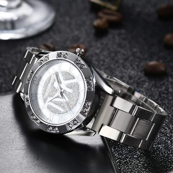 Mode TOP TVK Brand Watch For Women Lyx Vattentät Roman Digital Rose Gold Rostfritt Stål Dam Quartz Armbandsur Present Black