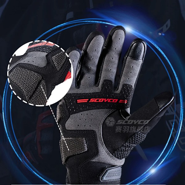 Scoyco Sommar Motorcykelhandskar Andningsbara Mesh Motorbike Handskar Touch Funktion Moto Motocross Handskar Off Road Racing Ridning mc58-2-gloves-4 XXL