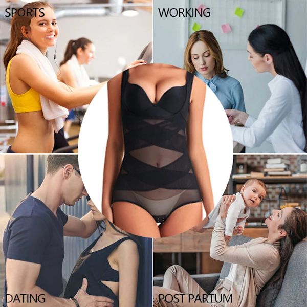 CXZD Kvinnor Post Natal Postpartum Bantning Underkläder Shaper Recover Bodysuits Waist Trainer Sexig korsett Bodysuit Black XXXL