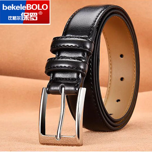 Bekele bolo Herr Bälte i äkta läder Brunt och svart Business Dress Bälten för män SWFK-Coffee 115CM