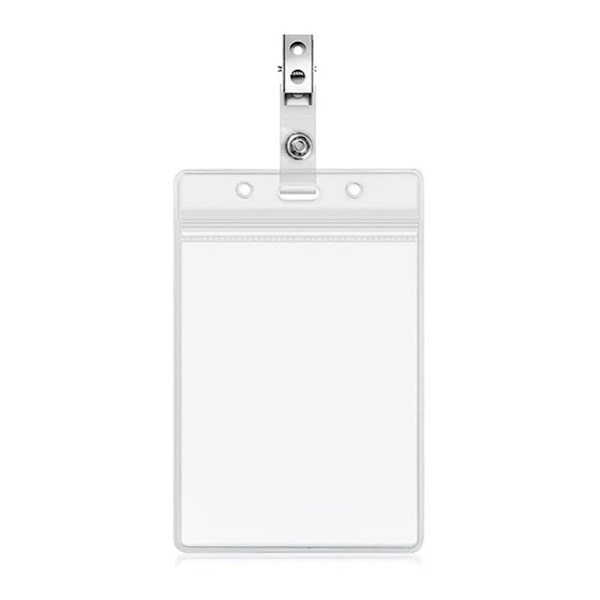 Genomskinlig PVC-korthylsa Cover för företagsarbete ID-kortshållare Badge Bag Buss bröstficka Personal Arbetskortshållare Badge Case Vertical