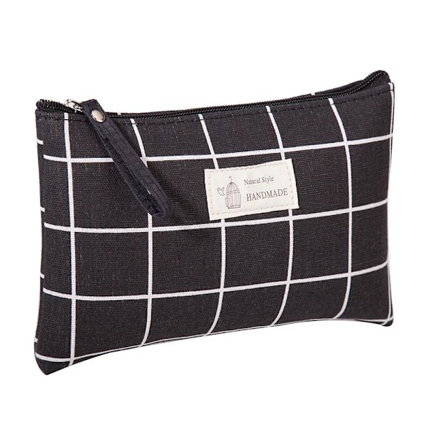 Kvinnor Liten Canvas Sminkväska Rese Kosmetisk Påse Toalettväska för Kvinnor Bärbar Sminkväska Tvättväska Påse Kit Organizer coffee